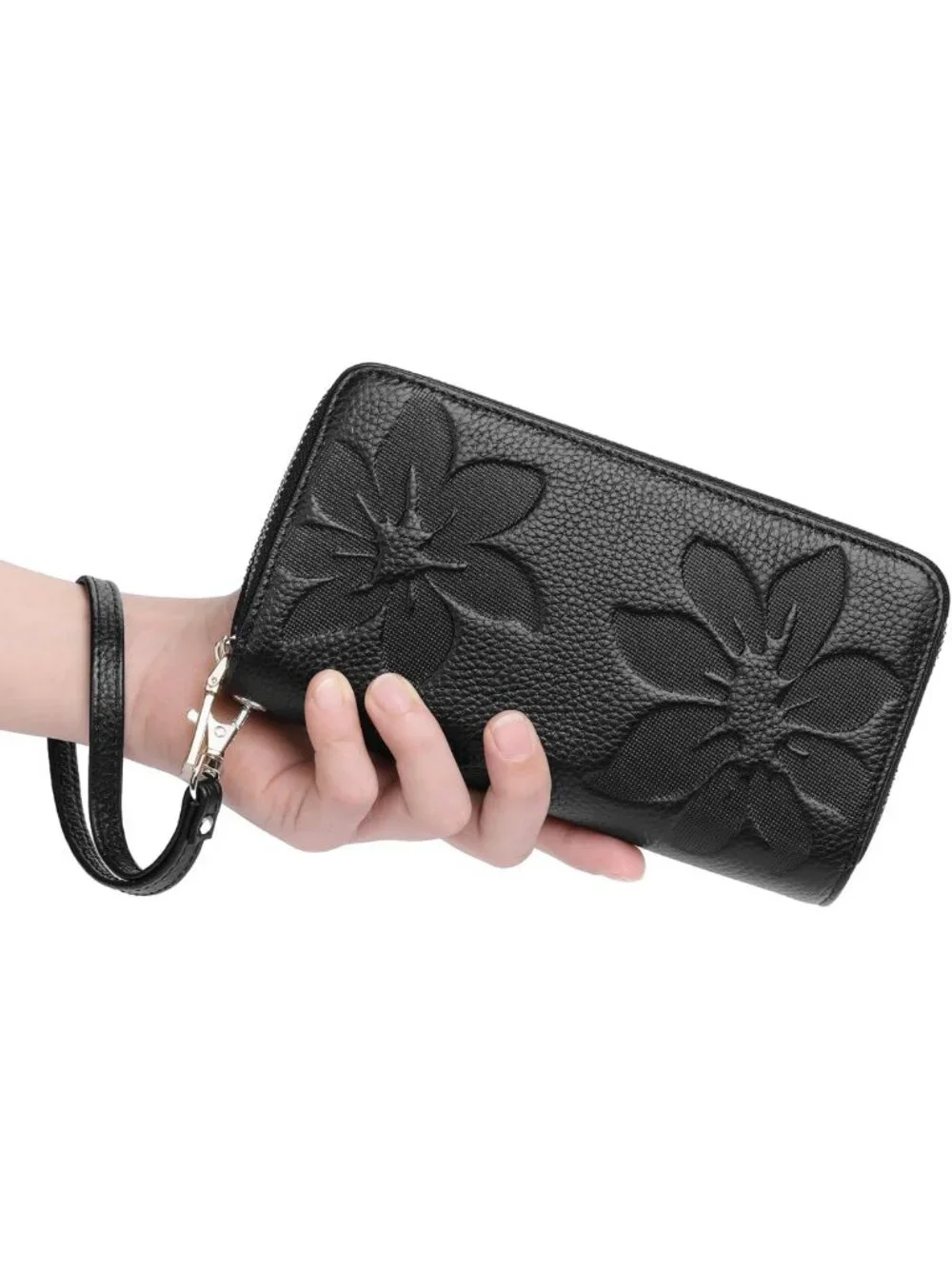 Stylish Women's RFID Blocking Leather Wristlet Wallet - Secure & Chic Accessory
